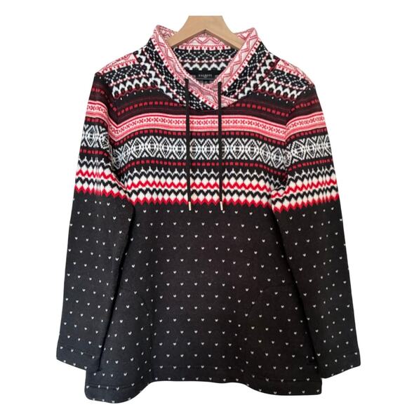 Talbots Holiday Christmas Nordic Fair Isle Pullover Fleece Sweater, Plus Size 1X - Picture 1 of 6